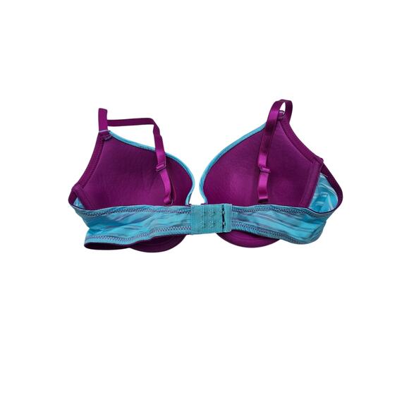 Vintage Y2K Womens Sz 36C Classic T Shirt Bra Bright Blue and Purple - Picture 3 of 4